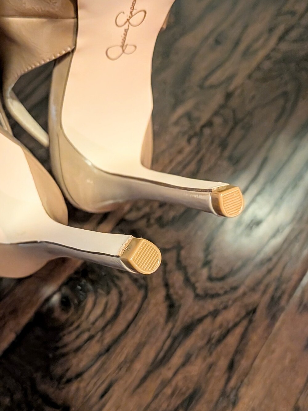 Never Worn Jessica Simpson Beige Peep-Toe Slingback Platform Heels - Picture 9 of 9